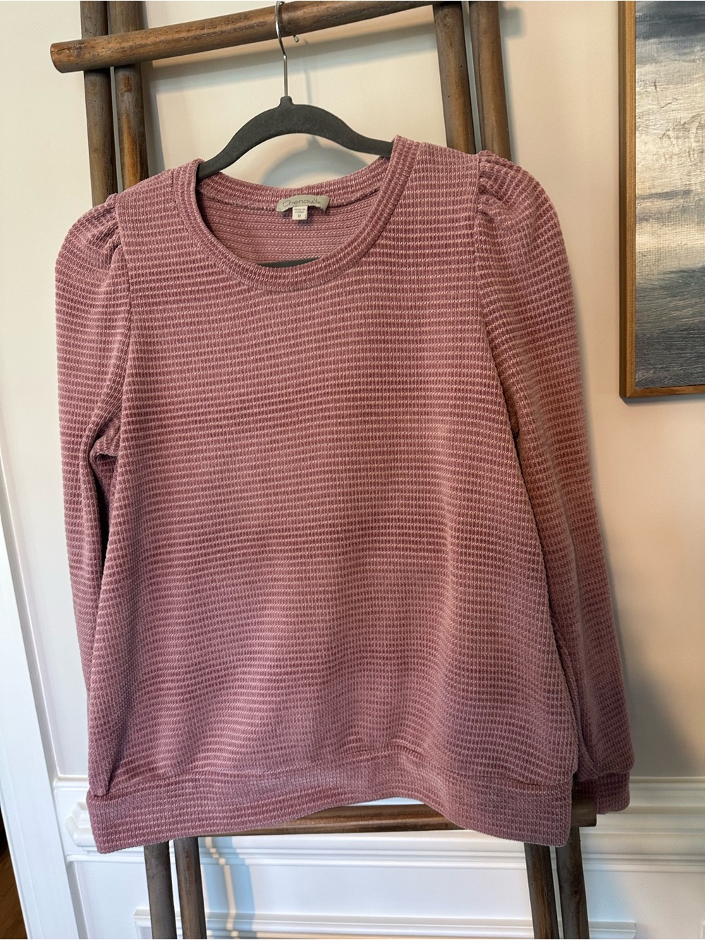 Mauve Pink Knit Long Sleeve Sweater